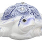 Ebros Terracotta Blue And White Feng Shui Celestial Sea Turtle Statue 6' Wide Talisman Of Stability And Fortune Lucky Tortoise Figurine Decorative Zen Turtles Tortoises