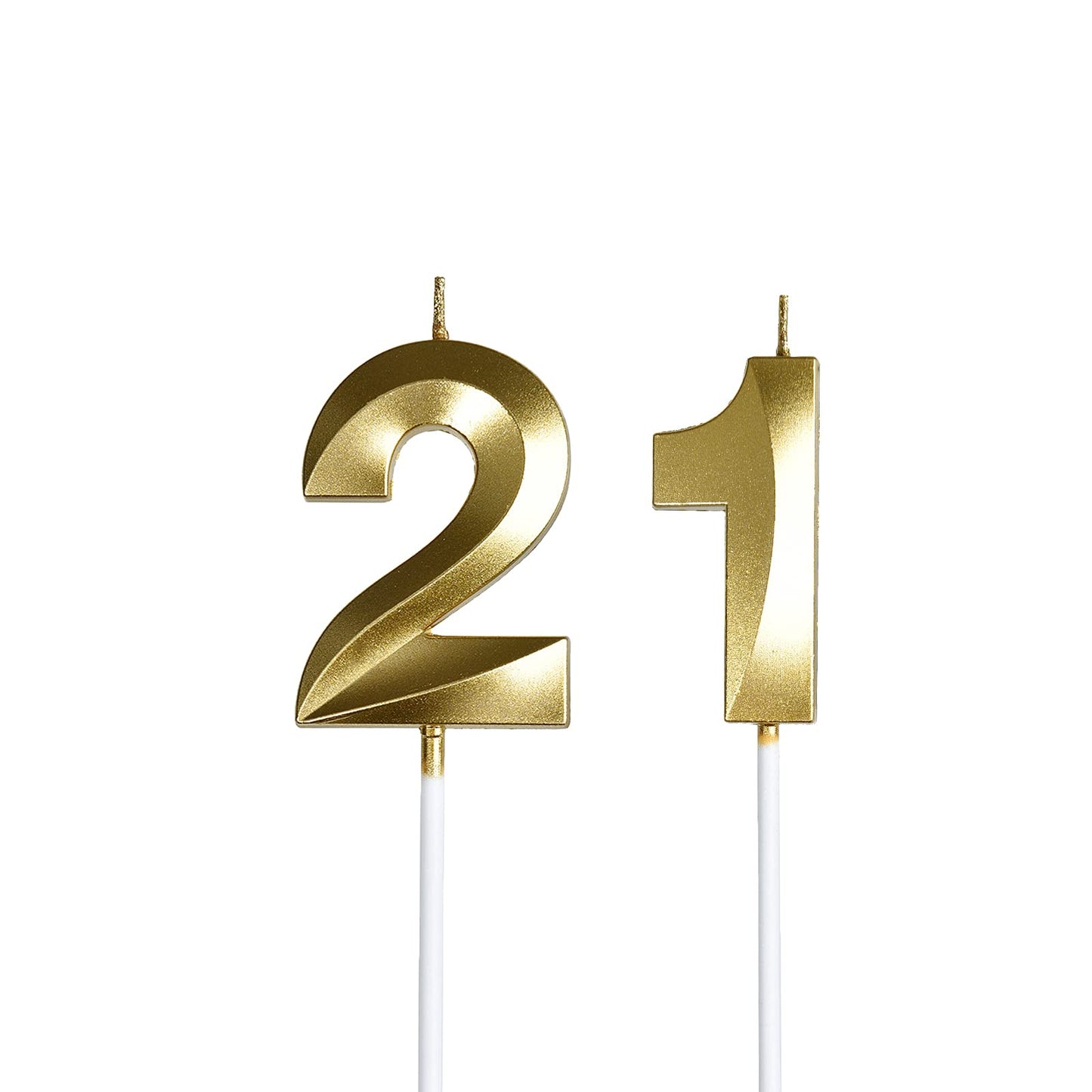21st Birthday Candles,Gold Number 21 &12 Cake Topper for Birthday Decorations Party Decoration
