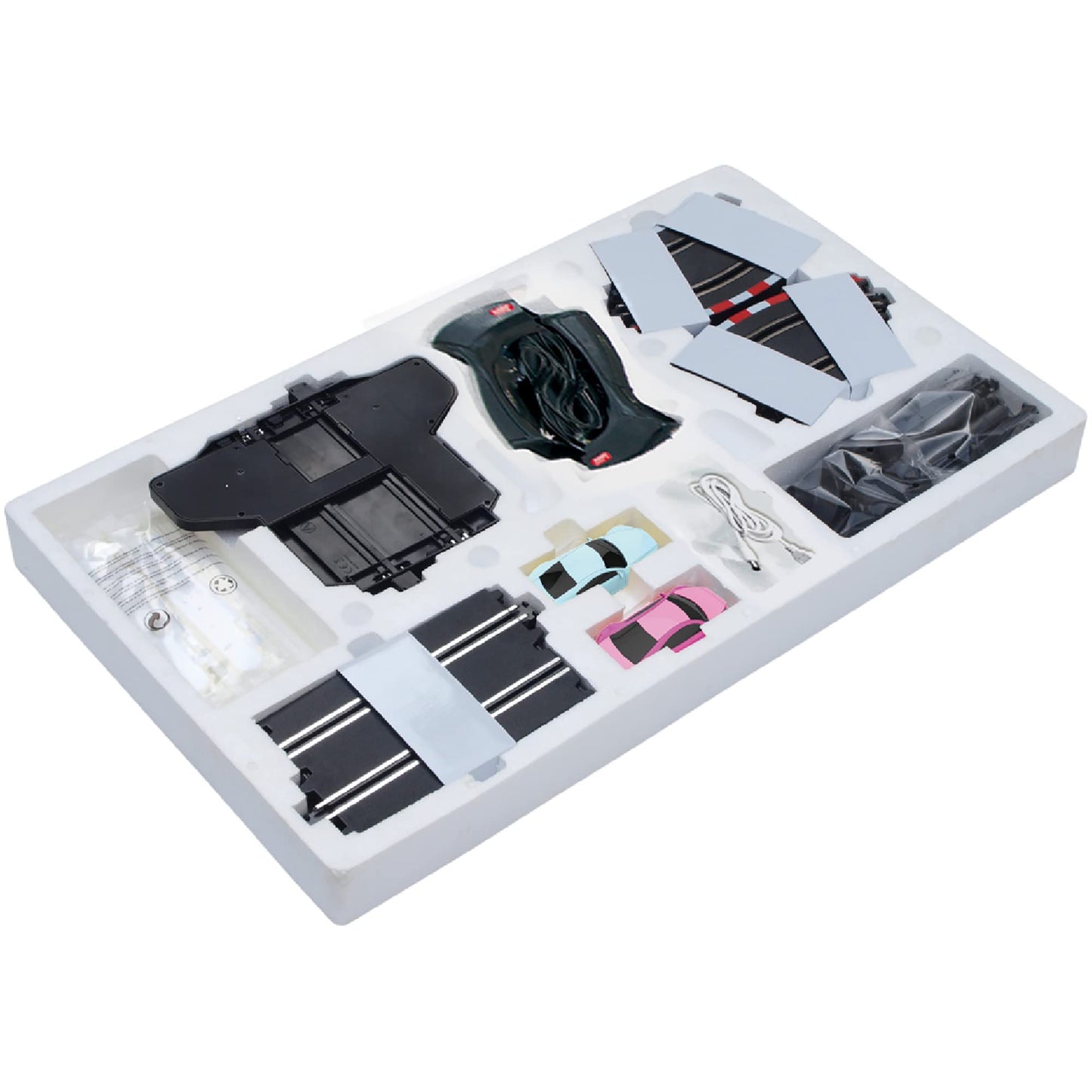 Joysway Super 251 USB Power Slot Car Racing Set with LED Headlights, Magnetic Base & Lap Counter, Ages 8+, Model 2251