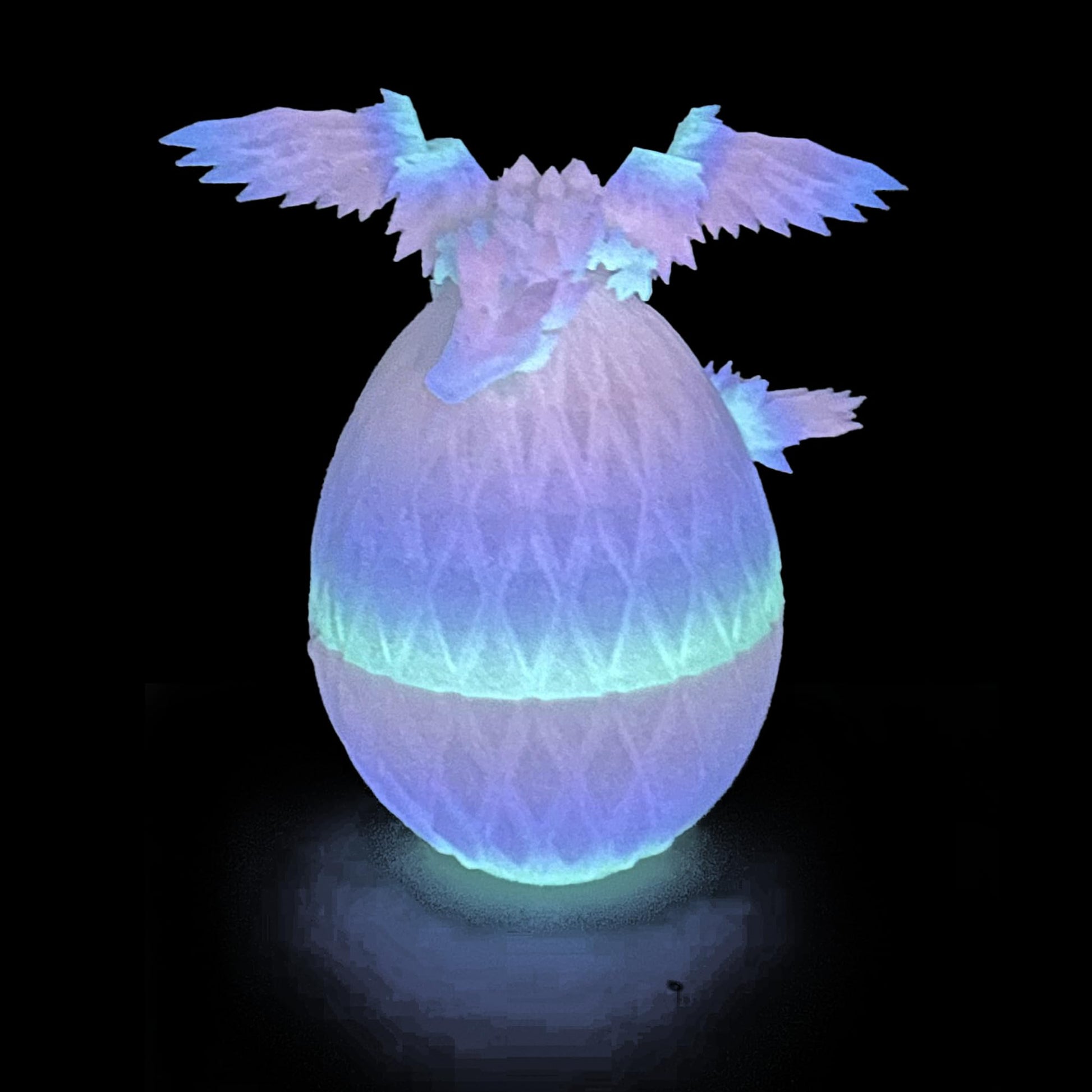 Flavery 3D Printed Dragon Egg - Flying Dragon In Diamond Egg, Flexible Winged Dragon Inside, Mystery Dragon Eggs Gift, Desk Deco