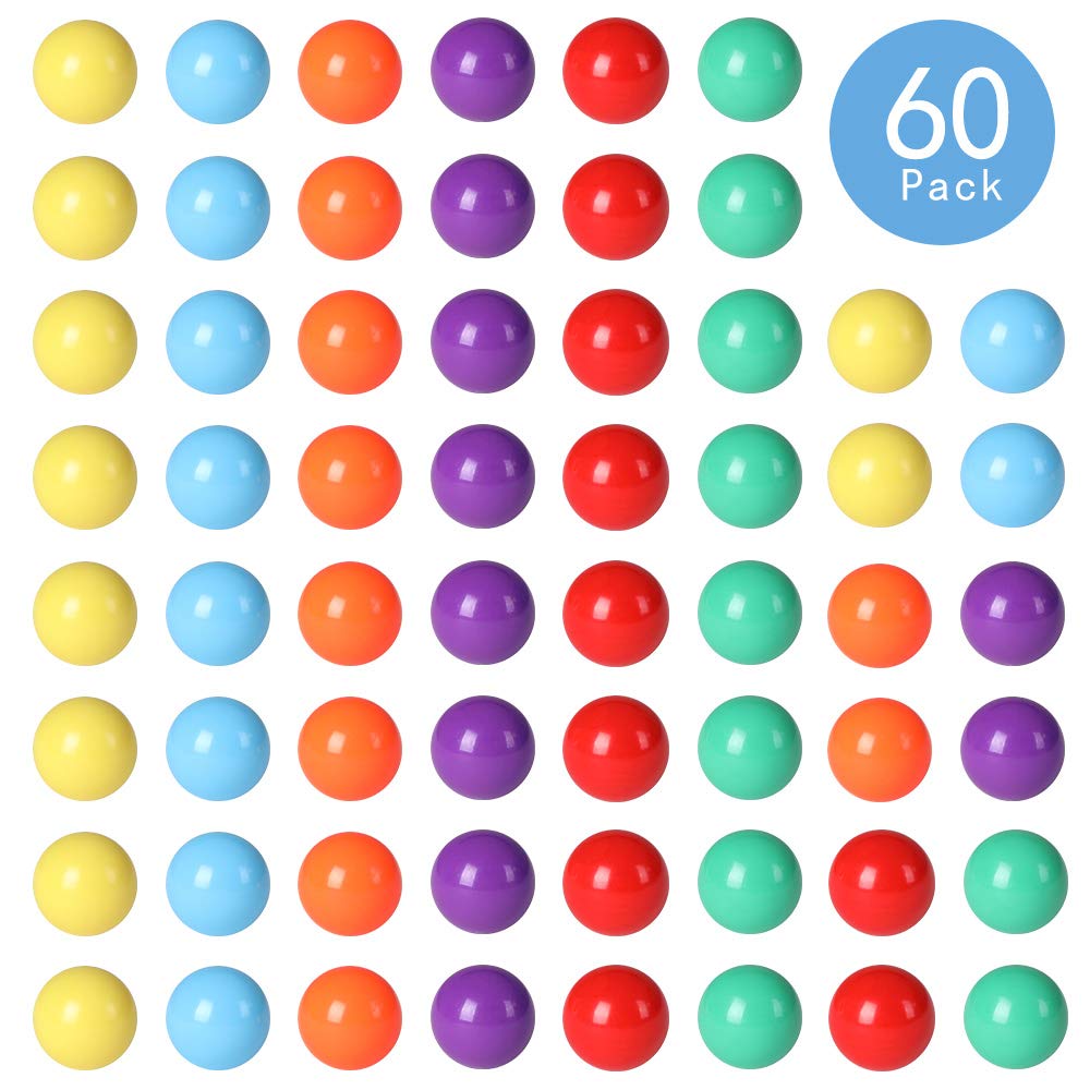 Laviesto 60 Pcs Game Replacement Balls For Chinese Checker, 16Mm Replacement Marbles Balls For Marble Run, Marbles Game(6 Colors
