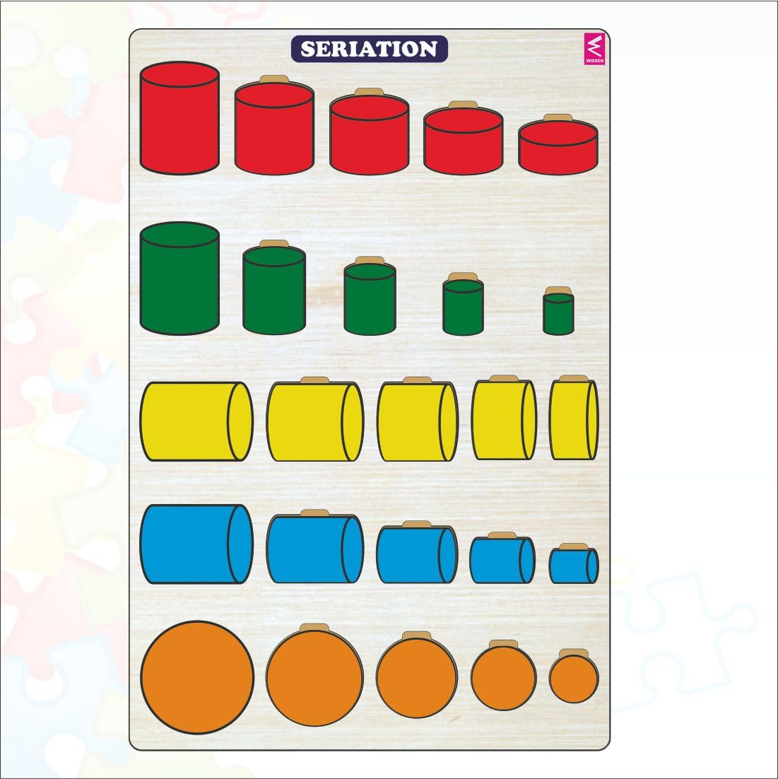 WISSEN Seriations Wooden Board Kids Learning Helpful in Developing Hand Eye Concentration and Skills with SelfCorrecting Match 