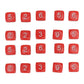 Number Dice, 20Pcs Plastic 6 Sided Game Dice 16Mm Round Corner Polyhedral Dice Set For Numeral Teaching Board Games (Red)