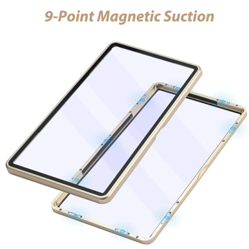 Zinho Graded Card Case Magnetic Aluminum Alloy Slab Protector Display Case Fits 35Pt Psa/Cgc/Csg Cards, Uv Protection (Gold)