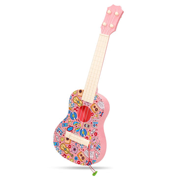 Leeqee 21In Colorful Graffiti Ukulele Guitar For Kids, 4 Strings Kids Guitar Ukulele Musical Instruments Learning Educational To