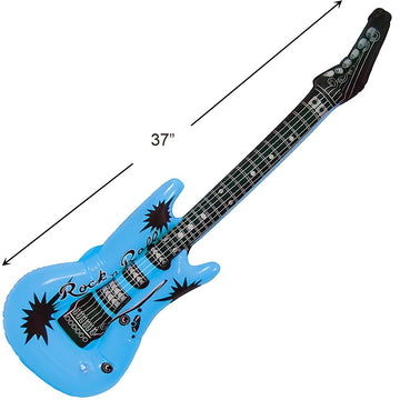 RockStar Dream Blue Inflatable Guitar - 37  1 Count - enhanced Design  Durable Material - Ideal For Party Fun & Unique Photo Props