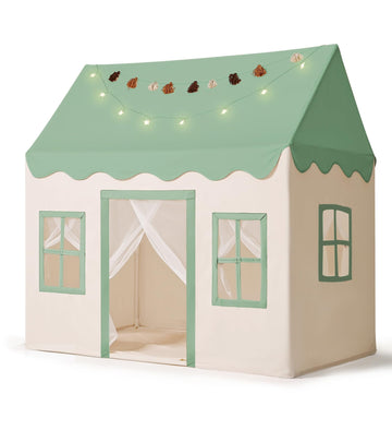 Play Tent With Mat, Star Light Large Kids Playhouse With Windows Easy To Wash, Indoor And Outdoor Play Tent For Kids, Little Dove Toys For Girls, Boys, 47X40X52 (Green Play Tent, Large Size)