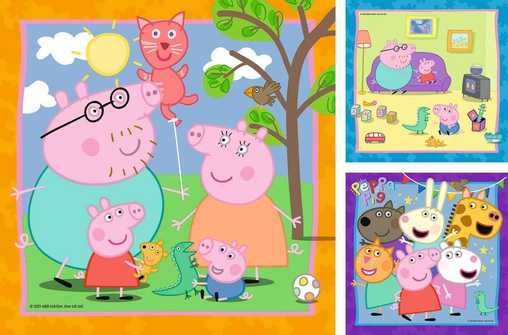 RAVENSBURGER Puzzle Ravensburger 05579 Family and Friends 3 x 49 Pieces Peppa Pig Puzzle for Children from 5 Years