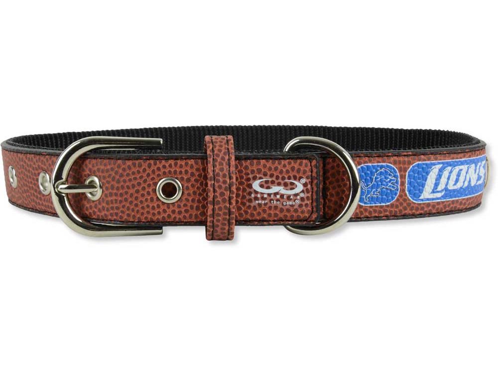NFL Detroit Lions Classic Leather Football Collar, Small