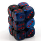 Chessex Manufacturing Chx26658 16 Mm Black Starlight Cube Gemini D6 Dice  Red Pips - Pack Of 12