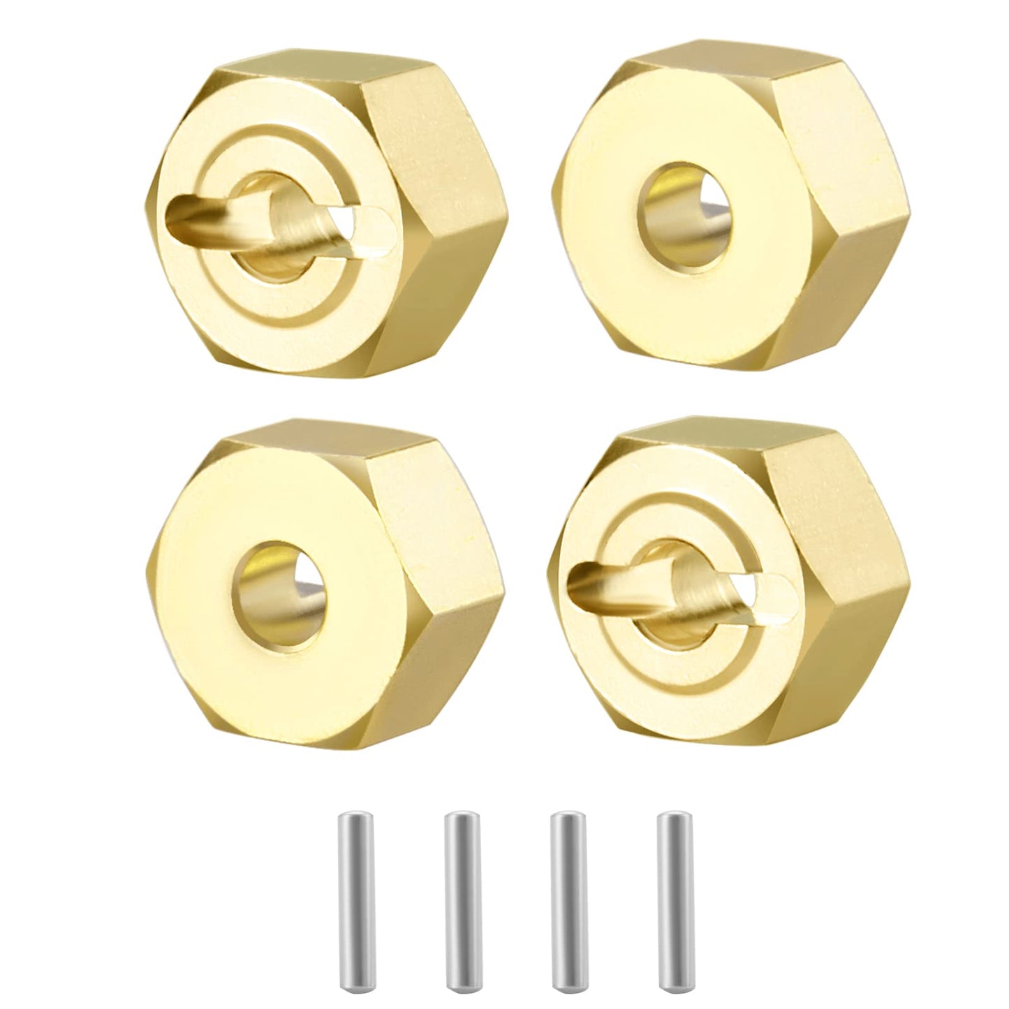 MORLORDY 4PCS RC Brass Hex Hub Adapters 8mm for Axial UTB18 Capra Trail Buggy Upgrades 1/18 Scale RC Crawler Car Accessories