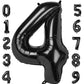 Number 4 Balloon 40 Inch Large Black Jumbo Digit Mylar Foil Helium Black Balloons For 4Th Birthday Party, Number 4 14 40 Balloon