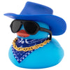Wonuu Car Dashboard Colorful Rubber Ducks Decorations, Rubber Ducky For Car Ornament Cute Duck With Cowboy Hat, Glasses, Necklac