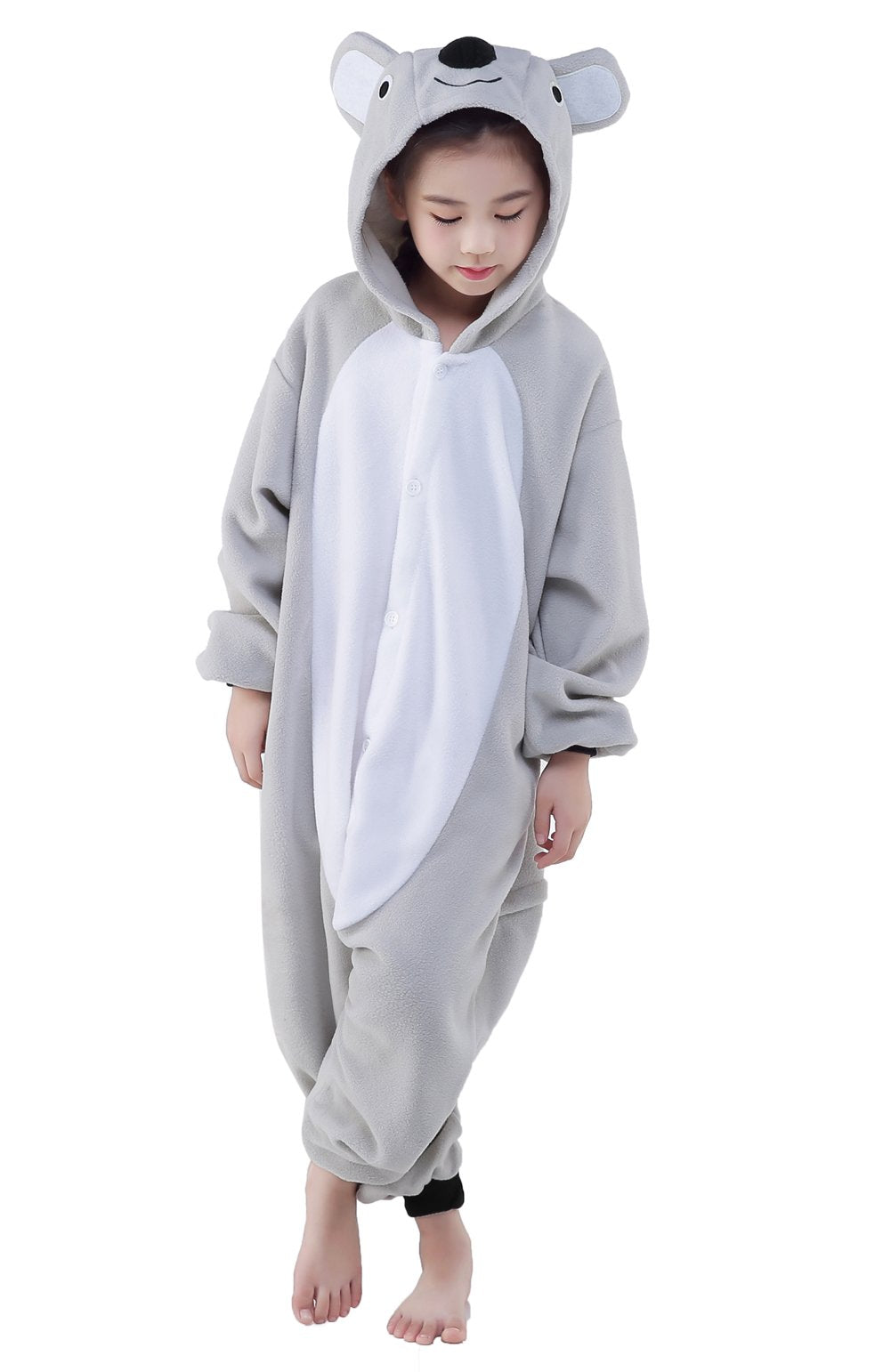 Canasour Polyster Unisex Child Pajamas Halloween Animal Cosplay Koala Costume Chirstmas Anime One-Piece Onesie For Girls Boys 10-12 Years (10(125#), Koala Grey)