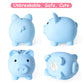 PJDRLLC Large Piggy Bank - Unbreakable Plastic Coin Bank for Boys & Girls, Blue, Model FD-61, Ideal Gift for Birthday, Easter, Christmas