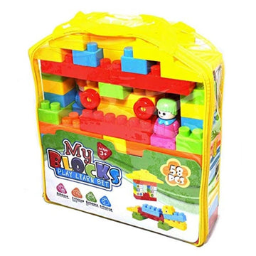 58 Pieces Big Building Blocks For Kids 3+ Years | Preschool Learning Educational Toys | Large Plastic Construction Blocks Set | 