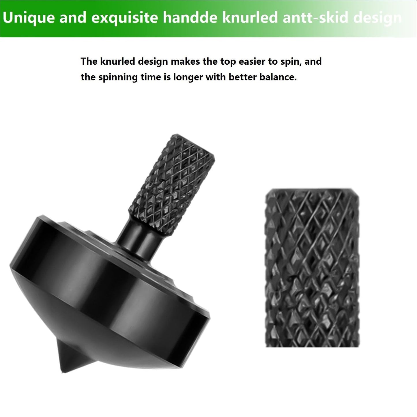 CHEETOP Stainless Steel Spinning Top  Precision Mini Desktop Gyroscope  Kill Time Reduce Stress ADHD Toys  Perfect Balance Gyro (Black Style 2)