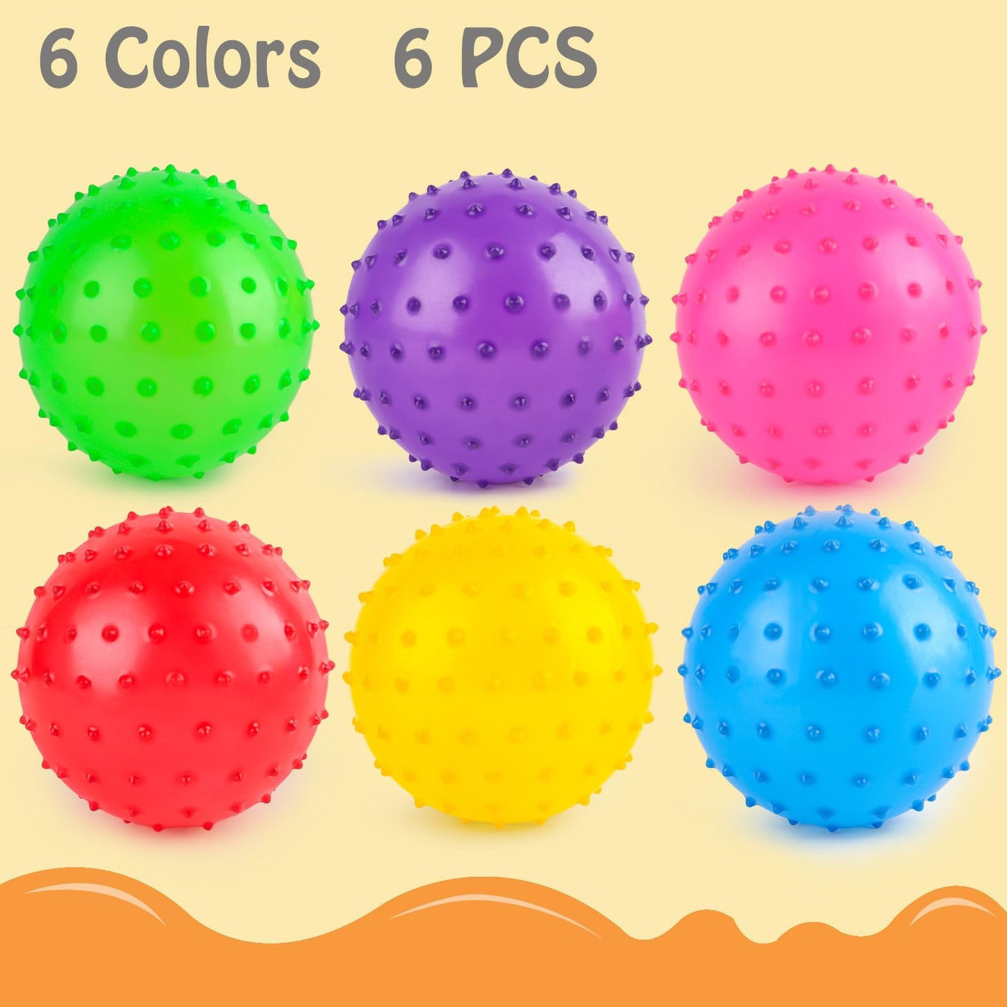 Loveinusa 6Pcs Bouncy Balls, 7 Inch Sensory Balls For Babies Toddlers, Indoor Outdoor Sports Activities