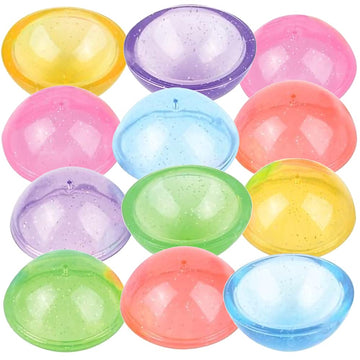 Artcreativity Jumbo Glitter Poppers, Set Of 10, Pop-Up Half Ball Toys In Assorted Glittery Colors, Old School Retro 90S Toys For Kids, Birthday Party Favors, Goodie Bag Fillers For Boys And Girls