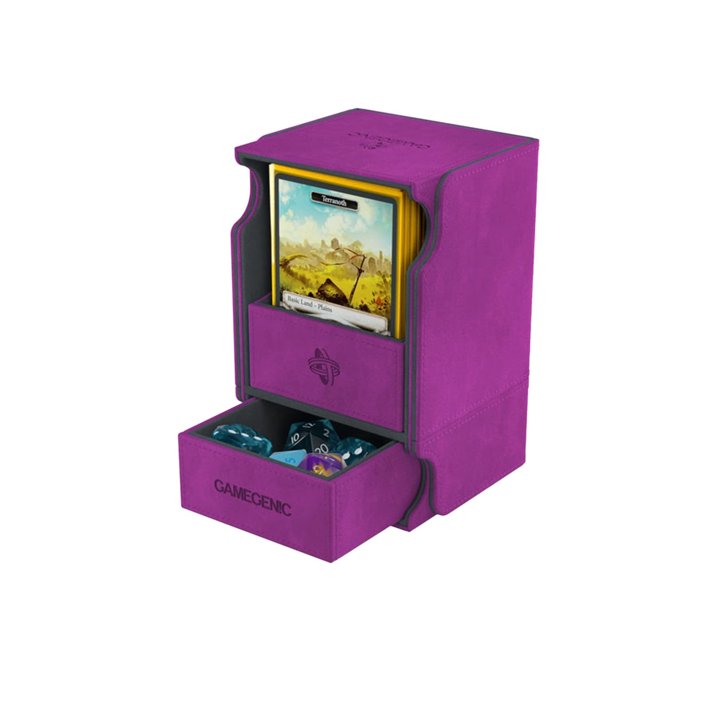 Gamegenic Watchtower 100+ Xl Convertible Deck Box | Double-Sleeved Card Storage | Card Game Protector | Nexofyber Surface | Holds Up To 100 Cards | Purple Color | Made By Gamegenic (Ggs20107Ml)