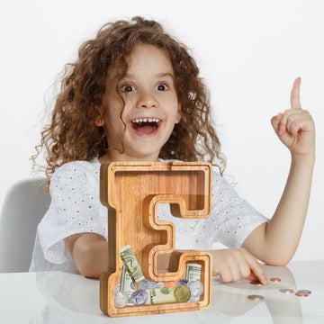 Letter Piggy Bank Primrend Personalized Wooden Money Coin Cash Saving Bank For Boys Girls Kids Toddler Gifts For Birthday|Christ