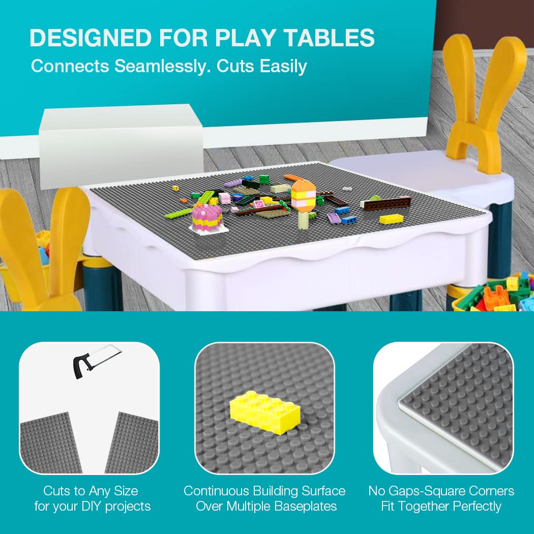 Lekebaby 8 Pack Classic Baseplates Building Base For Building Bricks, 10' X 10' Building Boards - 100% Compatible With Major Brands, Green/Grey/Blue/White