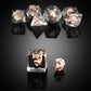 Blood Spot Skull D&D Dice, DNDND Skull Resin Dice Set with Velvet Pouch for Dungeons and Dragons DND Role Playing Games and Tabl
