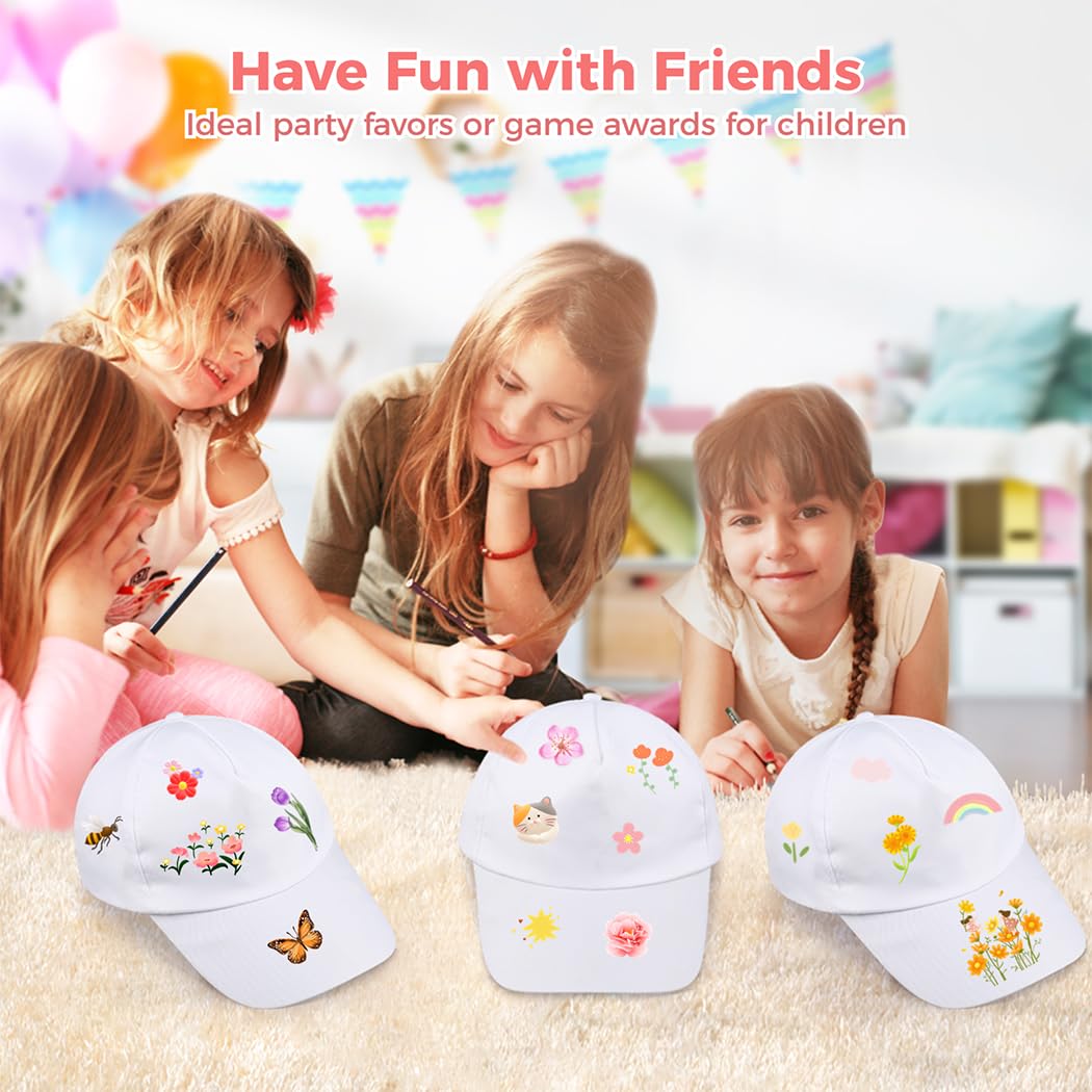 B bangcool DIY Kids Baseball Caps Hats - White DIY Creative Painting Polyester Sun Hat Sports Cap for Kids