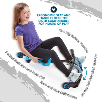 Ybike Leap Self Propelled Ride On Drifting Racer Riding Toy For Boys And Girls Ages 4 – 9 - Blue