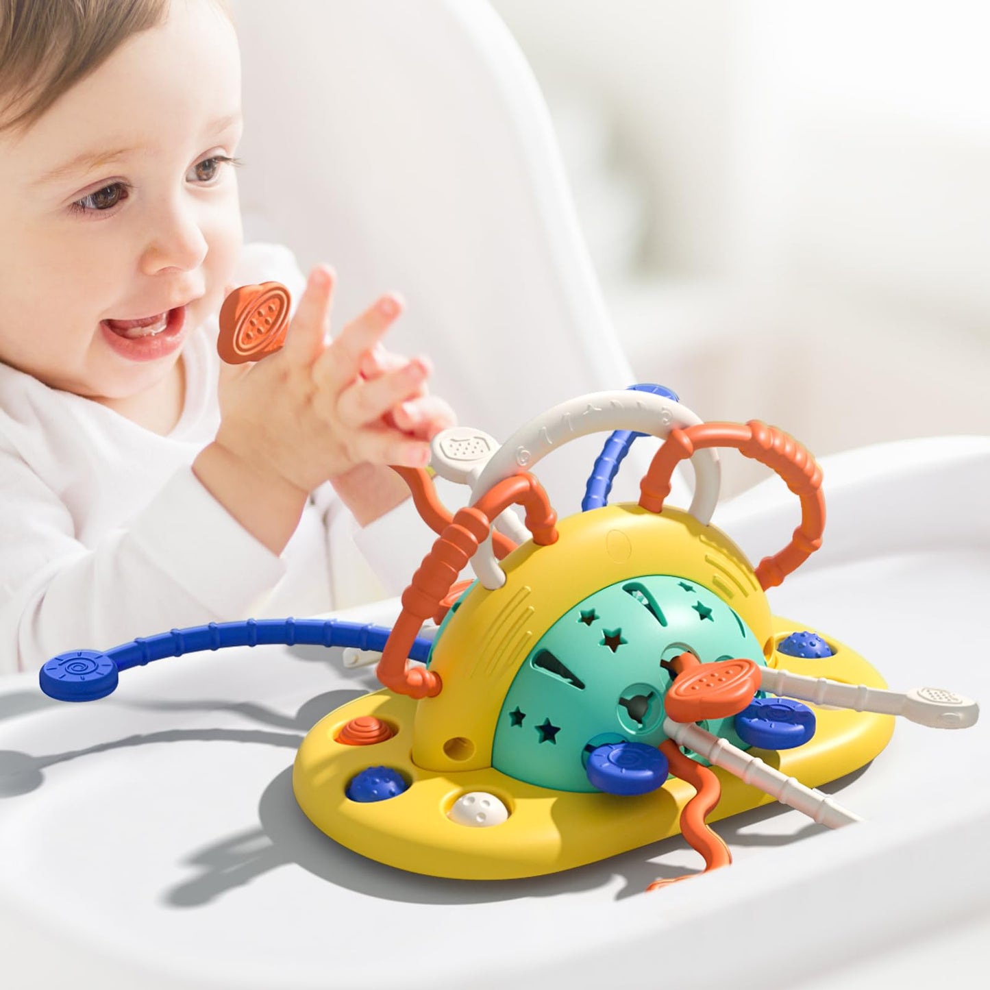 Vomii High Chair Toys With Suction Cup, Montessori Toys For 1 Year Old,Sensory Toys For Fine Motor Skills,Food Grade Silicone Pu