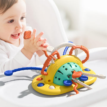 Vomii High Chair Toys With Suction Cup, Montessori Toys For 1 Year Old,Sensory Toys For Fine Motor Skills,Food Grade Silicone Pu