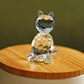 H&D Hyaline & Dora Crystal Collectible Standing Cat Figurine Miniature Glass Christmas Collectible