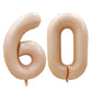 Goer Number 60 Balloons For 60Th Birthday Party Decorations,42 Inch Jumbo Foil Helium Balloons For 60Th Anniversary (Caramel)