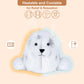 SuzziPals Heatable & Coolable Lavender Chubby Seal Plushie - White Polyester Stuffed Animal for Soothing & Relaxation