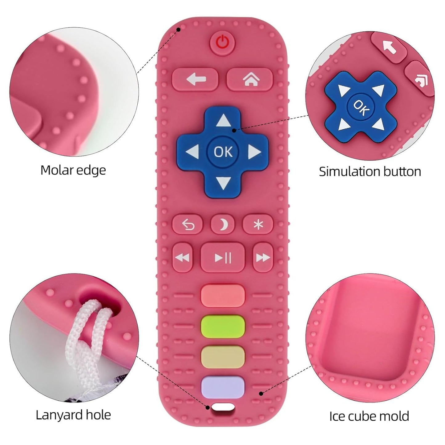 Fu Store 2Pack Silicone Teething Toys For Infant Toddlers Remote Control Shape Teethers For Babies Chew Toys Relief Soothe Gums
