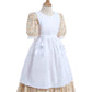 Nuoqi Colonial Costume Girls, Prairie Dress Girls Pioneer Dress Costume With White Apron 4-5, Orange Pink