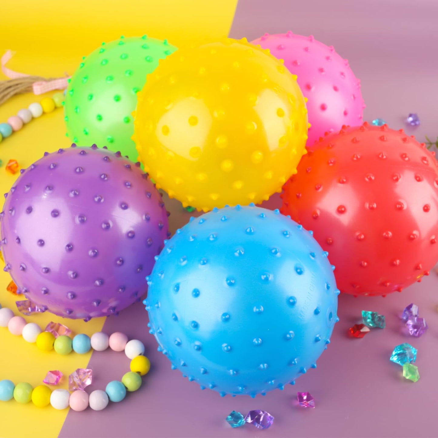 Loveinusa 6Pcs Bouncy Balls, 7 Inch Sensory Balls For Babies Toddlers, Indoor Outdoor Sports Activities