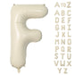 Biapian 40 Inch Letter F Balloons, Giant Cream F Foil Balloon, Big Single Alphabet A-Z Balloons, Beige Large Aluminum F Balloons