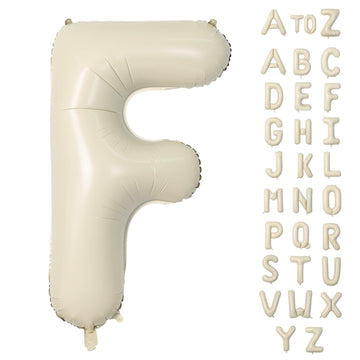 Biapian 40 Inch Letter F Balloons, Giant Cream F Foil Balloon, Big Single Alphabet A-Z Balloons, Beige Large Aluminum F Balloons