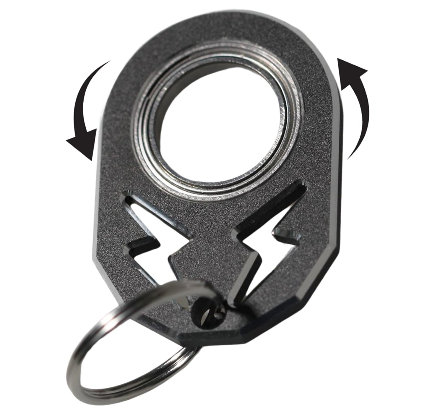 Yipukiyi Keychain Spinner Fidget Ring Metal Key Chain Spinner Fidget Ring Type Toy For Man Women And Kids (Black)