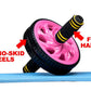 Crown Sporting Goods Ab Wheel With Dual Non-Skid Wheels And No-Slip Comfort Grips, Pink