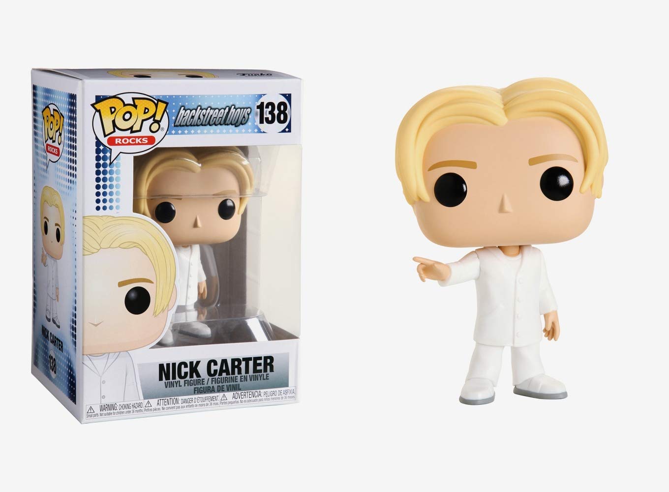 Funko Pop! Rocks Nick Carter Vinyl Figure, 3.75 inches, Multicolor, Model 40110