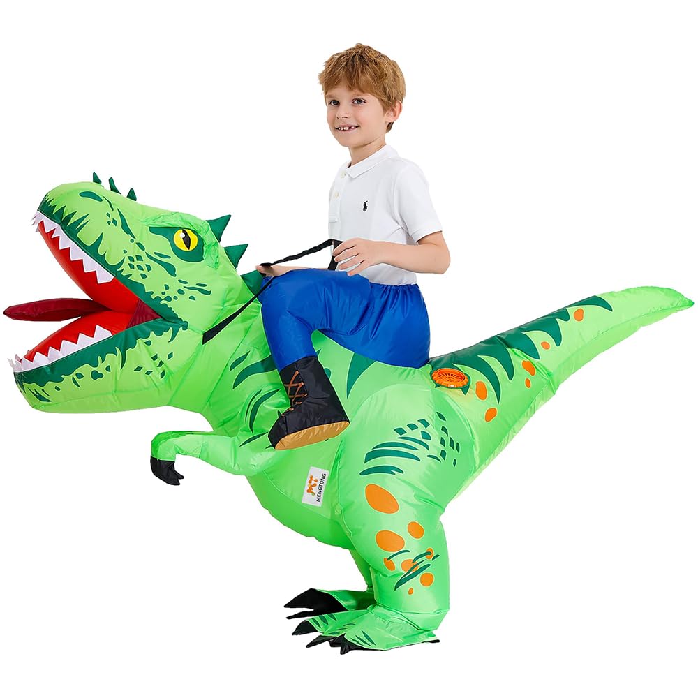 Mt Mengtong Halloween Costume Inflatable Dinosaur Costume Kids Riding T Rex Blow Up Funny Party For Boys/Girls(4-6Y)