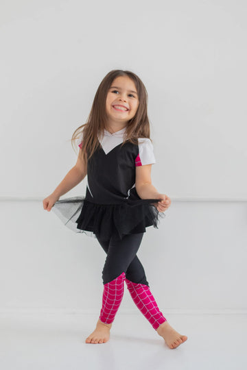 Spider-Man Spider-Gwen Ghost Spider Toddler Girls Cosplay T-Shirt And Leggings 4T