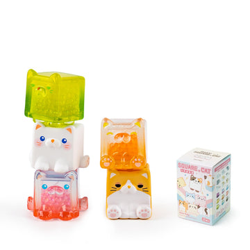 Beemai Square Cat Series Blind Pack (5Pcs In One Bag) Random Design Cute Figures Collectible Toys Birthday Gifts