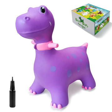 Hotmax Bouncy Horse, Dinosaur Hopper Toys For Kids, Inflatable Ride On Bouncy Animals Toys For Toddlers, Jumping Horse For Baby Birthday Gift For Boy Or Girl 18 Months 2-4 Year Old (Purple)