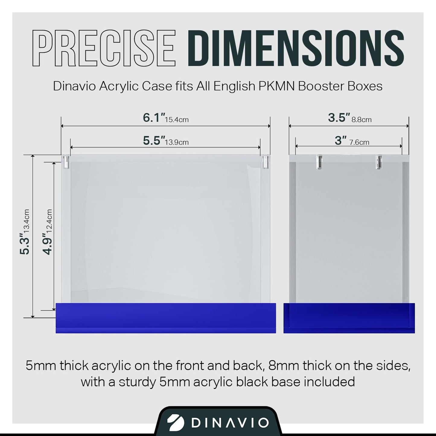 Dinavio Crafthouse Booster Box Case Acrylic Display - Upgraded 7Mm + 5Mm Acrylic 5X3Mm Magnets - Pkmn Booster Box Case Protector