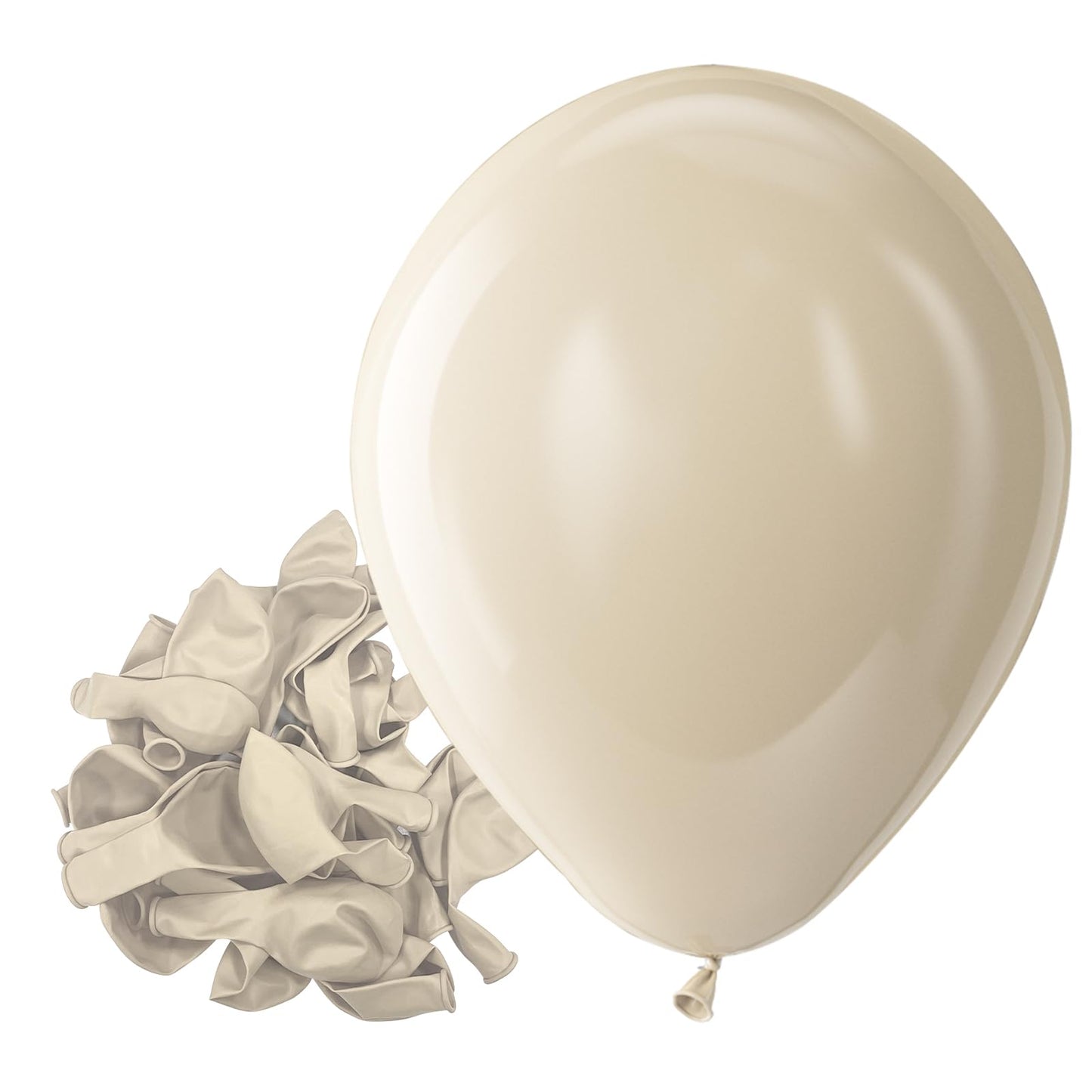 Bezente White Sand Latex Party Balloons - 150 Pack 5 Inch Matte Sand White Helium Balloons For Birthday Wedding Baby Shower Gend