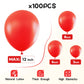 Emart 100Pcs Red Balloons 12 Inch With Ribbon, Latex Helium Quaility For Birthday, Wedding, Baby Shower, Graduation, Christmas Decor