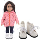 MSYO Doll Shoes for 18 Inch Dolls-High-Top Ankle Boots with Lace-Up Closure,Durable PU Leather Baby Doll Shoes for Girl Boy Doll
